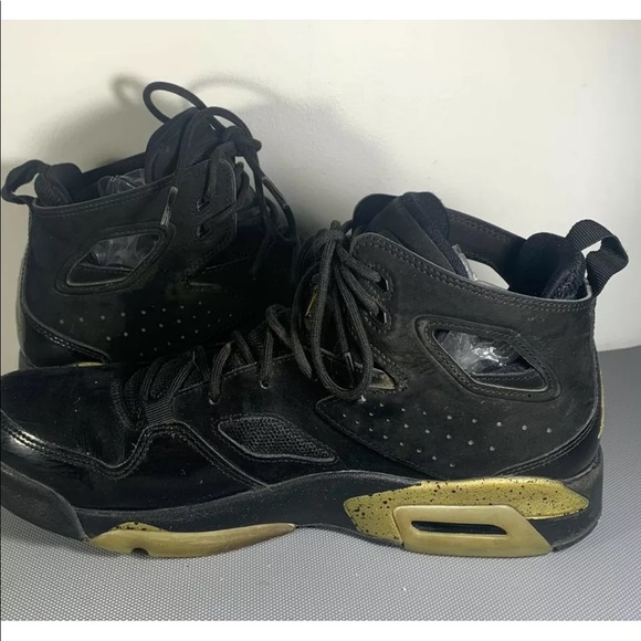 Nike Air Jordan Flight Club '91 Black Gold men Size 8  555475-031 EUC - Picture 2 of 6